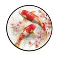 thumbnail image 2 of 36.2 Inch Round Floor Mat Golden Carp Carpet Decor Rug for Living Room Bedroom, 2 of 6
