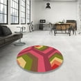 thumbnail image 4 of Ahgly Company Machine Washable Indoor Square Transitional Crimson Red Area Rugs, 3' Square, 4 of 7
