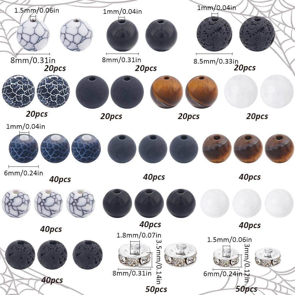 1 Box 6mm 8mm Natural Stone Beads Black Obsidian Beads Bulk Round Genuine Real Smooth Tiger Eye White Jade Gemstones Loose Spacer Bead
