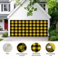 thumbnail image 2 of Black Yellow Plaid Garage Door Cover Banner 7 x 16 FT, Retro Country Buffalo Check Gingham Garage Door Curtains Backdrop with Grommets for Indoor Outdoor Wall Party Porch Yard Decorations Background, 2 of 9