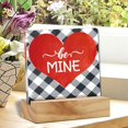 thumbnail image 6 of Valentine’s Day Love Desk Decor,Be Mine In Red Heart Buffalo Plaid Acrylic Desk Decorative Sign With Wooden Stand for Home Tabletop Desk Decoration,Valentine’s Day Gifts for Her Wife Girls Girlfriend, 6 of 6