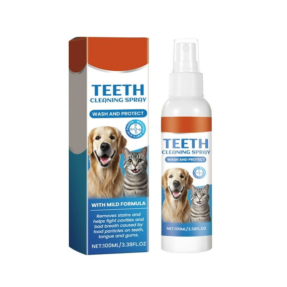 Pet Breath Freshener Spray 100ml Cleans Teeth, Tartar And Odor, Protects Against Long-lasting Freshness