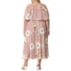 thumbnail image 3 of Vestido Maxi de Verano para Mujeres Talla Grande con Cuello Cuadrado y Tirantes Ajustables, Mangas Frías, Floral, 1X Rosa, 3 of 5