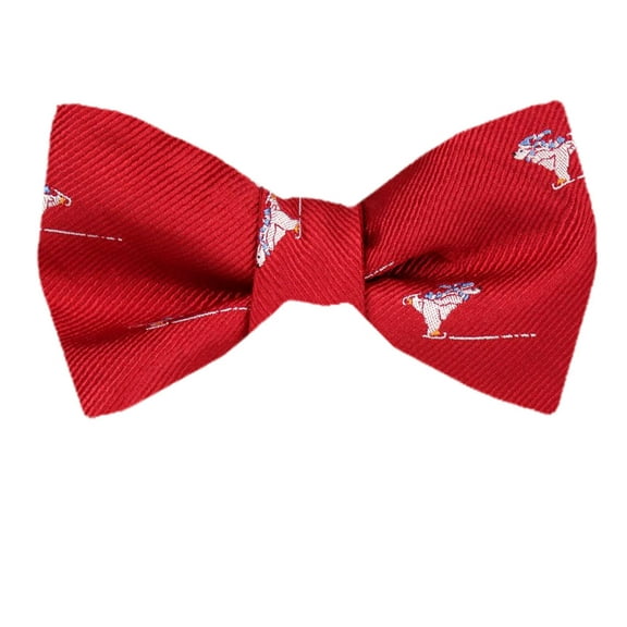 Men's Red and Burgundy Silk Self Tie Bowtie Tie Yourself Bow Ties