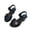 Black, variant on hoksml Girls Low Heel Sandals with Rhinestone Flower Toddler Little Kid Dress Sandals