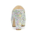 thumbnail image 2 of BLISSFUL STEP Women's Shoes Platform Sandals Floral Chunky Heels Slides Sandals Mint Green 10, 2 of 7