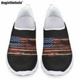 thumbnail image 1 of Zapatos casuales con estampado de bandera estadounidense y arte de moda de Doginthehole para damas, zapatos planos de moda, zapatos cómodos para caminar al aire libre, 1 of 5