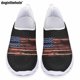 thumbnail image 1 of Zapatos casuales con estampado de bandera estadounidense y arte de moda de Doginthehole para damas, zapatos planos de moda, zapatos cómodos para caminar al aire libre, 1 of 5