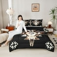 thumbnail image 4 of Castle Fairy Bull Skull Twin Comforter Sets for Teenagers,Animal Print Aztec Bedding Set, 4 of 8