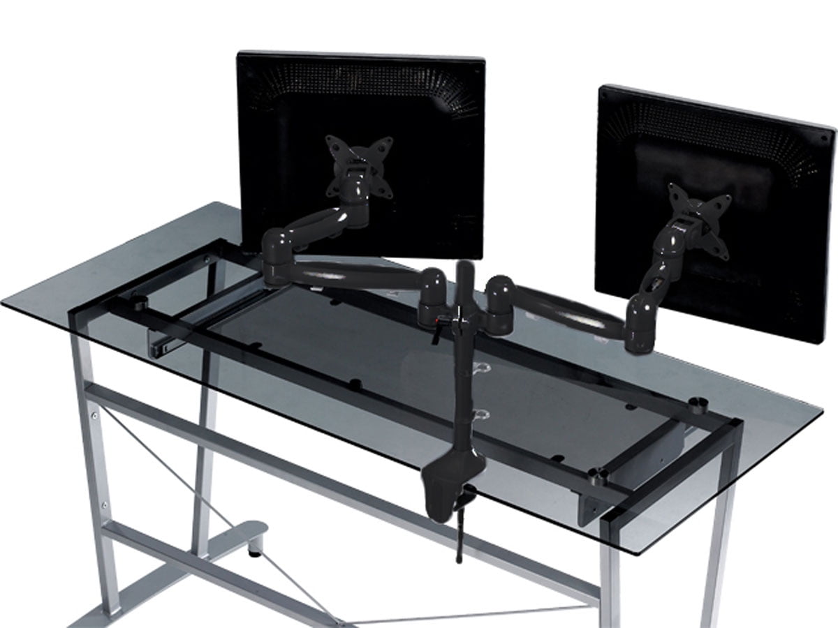 Monoprice Tilt Swivel Dual Monitor Desk Mount Bracket Max 17 5