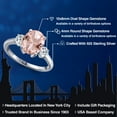 thumbnail image 2 of Gem Stone King 2.98 Ct Oval Peach Nano Morganite White Topaz 925 Sterling Silver Ring, 2 of 6