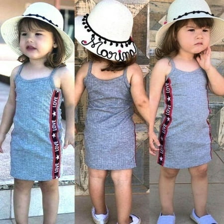 

Fashion Summer Kids Baby Girls Sleeveless Dresses Cotton Party Toddler Kids Children Dress Infant Beach Strap Casual Clothes