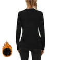 thumbnail image 4 of FAIWAD Thermal Underwear for Women Fleece Lined Crew Neck Long Sleeve Tops Lightweight Layering Undershirts, 4 of 9