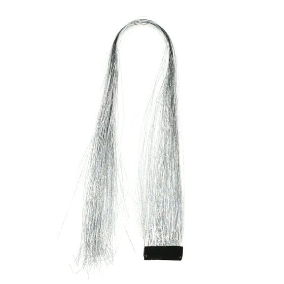 Frcolor 1000Pcs Hair Tinsel Sparkle Holographic Glitter Extensions Highlights Party Wig Favors for Women Girls (Silver, 100Pcs for Each Package, 10 Packages in Total)