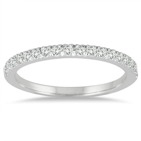 SZUL Women's 1/4 Carat TW Diamond Wedding Band in 14K White Gold (J-K-L Color, I2-I3 Clarity)
