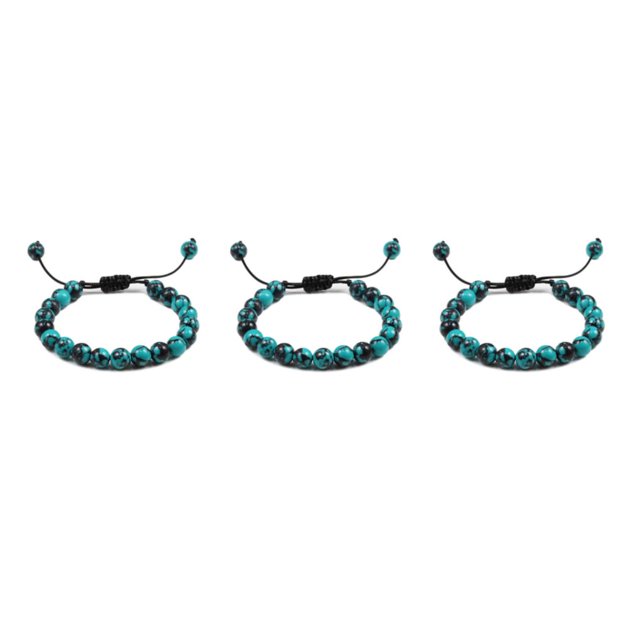 Sonducket Exquisita de cuentas para mujeres y hombres regalo para unisex para hombres piedras preciosas naturales línea negra+verde Type1 NO1