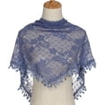 thumbnail image 2 of Yoyauz Triangle Lace Mantilla Veil Tulle Scarf Shawl Covering Church Veil for Mass Wedding Bridesmaids, 2 of 7