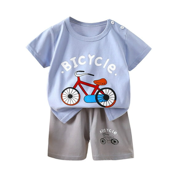 Toddler Boys Outfit Sets, Summer Short Sleeve Two Piece T-shirts and Shorts Set White Size 1t 2t 3t 4t 5t 6t Gibobby(18-24 Months,Sky Blue)