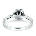 thumbnail image 3 of Halo Round Women Engagement Ring Simulated Black 925 Sterling Silver, 3 of 5