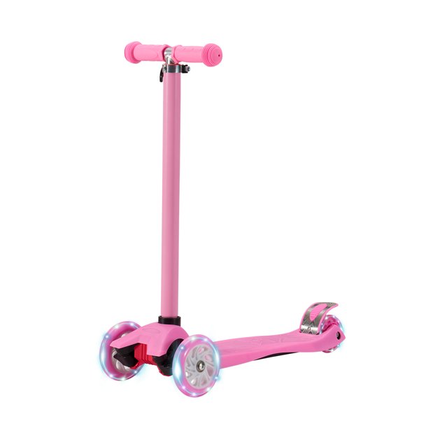 Kinbor Kids Scooter,w/ LightUp Wheels and HeightAdjustable, Scooter