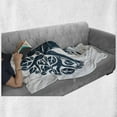 thumbnail image 6 of Biology Soft Flannel Fleece Throw Blanket, Abstract Human Science Ecology Technology and Nature Balance, Cozy Plush for Indoor and Outdoor Use, 60" x 80", Dark Petrol Blue White, by Ambesonne, 6 of 6