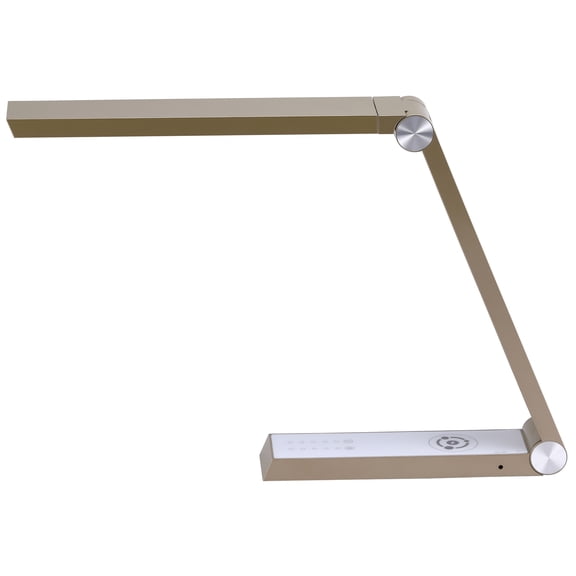 Bostitch Gold Desk Lamp with Wireless Charging, USB Ports, Adjustable Brightness, Triangle Shape
