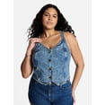 thumbnail image 2 of Kacey Lee Women's Fitted Denim Vest, Sizes XS-XXL, 2 of 7