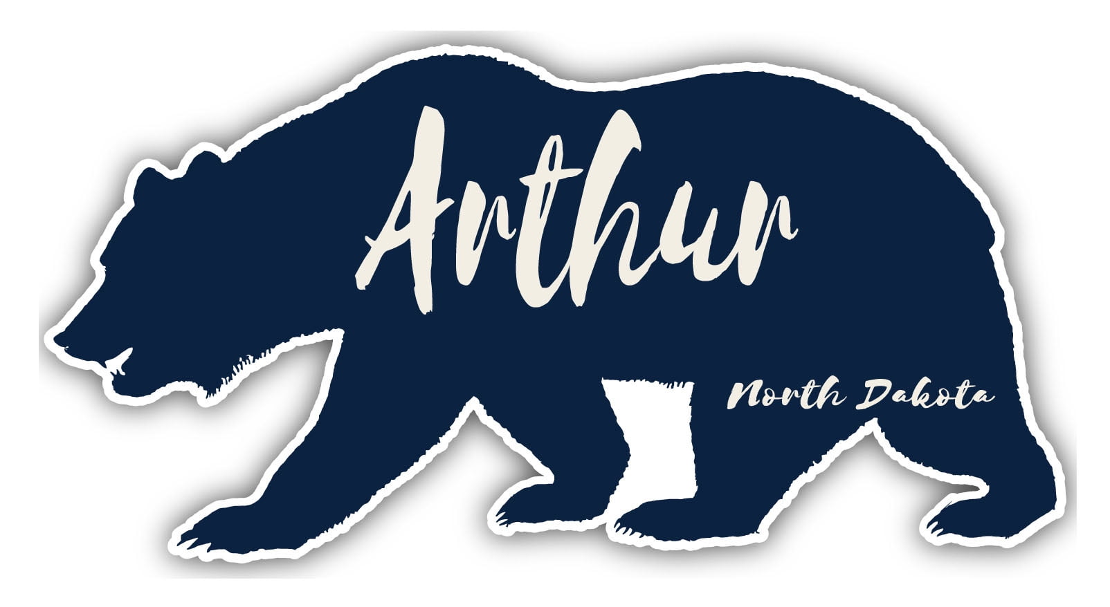 Arthur North Dakota Souvenir 3x1.5Inch Fridge Bear Design