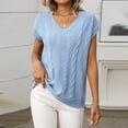 thumbnail image 5 of AherBiu Sweater Tops for Women Cable Knitted Vests V Neck Sleeveless Summer Casual Loose Pullover Top, 5 of 8
