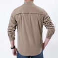 thumbnail image 2 of LWITHSZG Button Down Shirt Men Loose Fit Collared Long Sleeve Shirts Fall Lightweight Going Out Tops Work Casual Outerwear with&nbsp;Pockets, 2 of 3