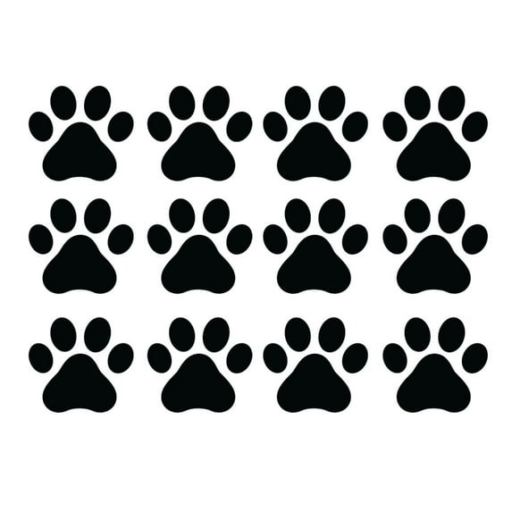 FINCIBO 3" x 3" Vinyl Decor Decal Sticker Removable For Notebook, Ipad, Car, Set 12pcs - Black