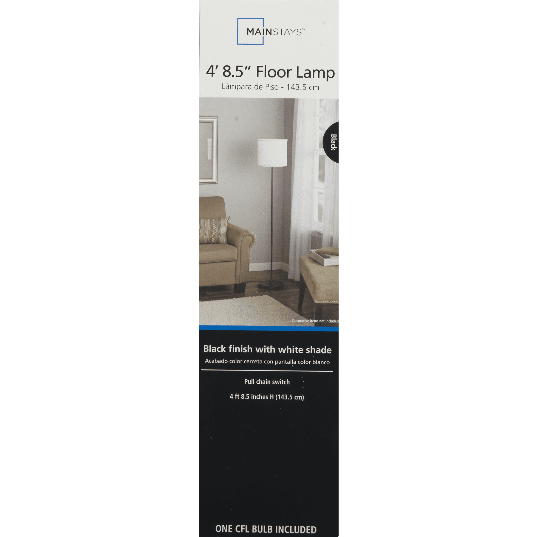 Mainstays Floor Lamp 4 8 5 Black Finish With White Shade 1 0 Ct Mainstays Floor Lamp 4 8 5 Black Finish With White Shade 1 0 Ct Com