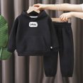 thumbnail image 2 of Futezty Toddler Baby Boy Girl Clothes Long Sleeve Hoodie Sweatshirt Solid Sweatsuit Jogger Set 2pcs Infant Boys Girls Warm Fall Winter Outfit 6M-8T, 2 of 4
