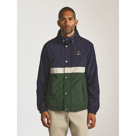 Chaps Men’s and Big Men’s Heritage Colorblocked Hooded Rain Jacket, Sizes S–2XL