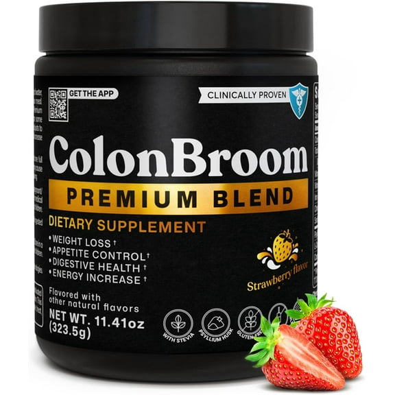 ColonBroom Premium Blend, Cleanse for Bloating Relief & Gut Health, Strawberry, 50 Servings