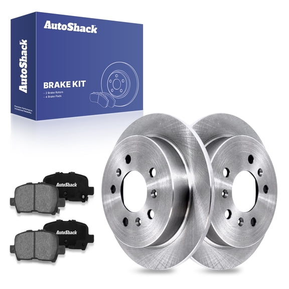 AutoShack 10.93" (277.6 mm) Rear Solid Brake Rotors   Premium Ceramic Brake Pads | Replacement for 2010 Chevrolet Impala | 6-PC Brake Kit
