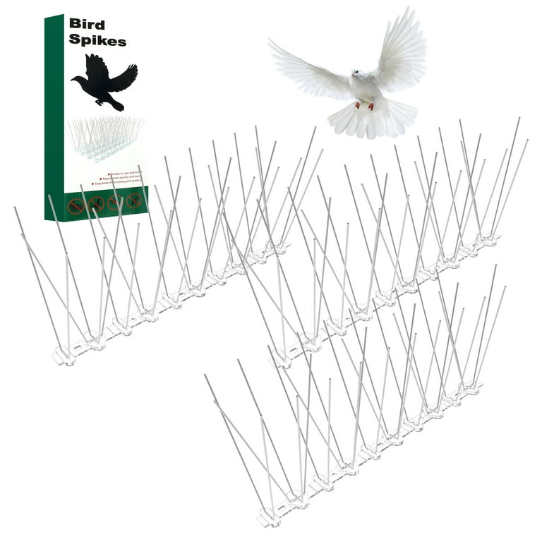 Welpettie 12Pcs Bird Spikes for Pigeons Small Birds,Stainless Steel Bird  Spikes -No More Bird Nests & Poop-Disassembled Spikes 