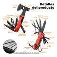 thumbnail image 4 of Hacha Martillo Y Cuchillo Multiherramienta Exterior Cámping Xtellar Rojo, 4 of 4