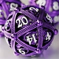 thumbnail image 1 of Ensemble de dés en Métal DND - Design Unique d'Orbe Rond Creux pour un Meilleur Roulement - Magnifique Ensemble de Dragons pour Jeux de Rôle (RPG) - Éblouissants dés D&D Dungeons et Dragons (Violet), 1 of 5