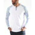 thumbnail image 3 of ZIMEGO Men’s Casual Color Block Long Sleeve Raglan Athletic Fashion Henley Shirt, 3 of 6
