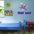 thumbnail image 3 of Cute Dinosaur Boy lover Riding Wall Art DesignWall Decal Decoration Dino Boy Joyful Cartoon Cartoon Animals Decorating Ideas for Child's Bedroom Size: 30 In(W) x 27 In(H), 3 of 5