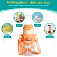 thumbnail image 4 of Taza de agua con pajita para niños de 660 ml, botella deportiva bonita a prueba de fugas (naranja), 4 of 8