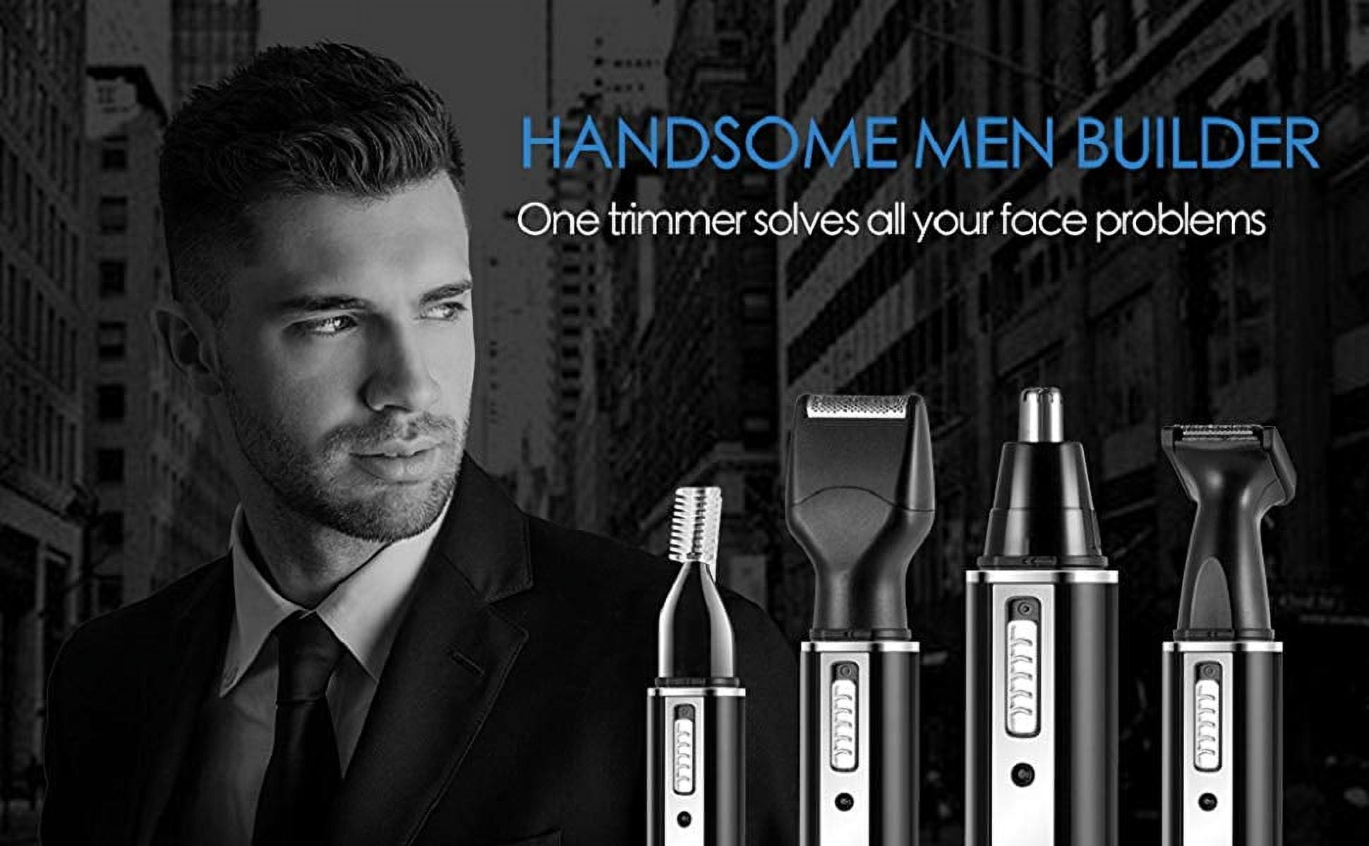 4 in 1 Nose Hair Trimmer, Rechargeable Nose Hair Ear Beard Eyebrow Trimmer Waterproof for Men and Women