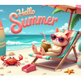 thumbnail image 3 of Decorative Banner Hello Summer Beach Style Vacation Vibe Cat Design for Summer Party Beach Event Outdoor Decoration, 3 of 7