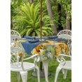 thumbnail image 3 of Outdoor Tablecloth with Umbrella Hole for Patio/Picnic/Party/Camping, Sunflower Waterproof Table Cloth Round Cover Washable, Summer Eucalyptus Botanical Floral Teal Brown Wood (Dia 60"), 3 of 8