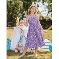 thumbnail image 2 of Oudiya Girls Summer Dress Maxi Spaghetti Strap Ruched Flowy Beach Boho Casual Teen Girl Party Sundress 6-14Y, 2 of 6