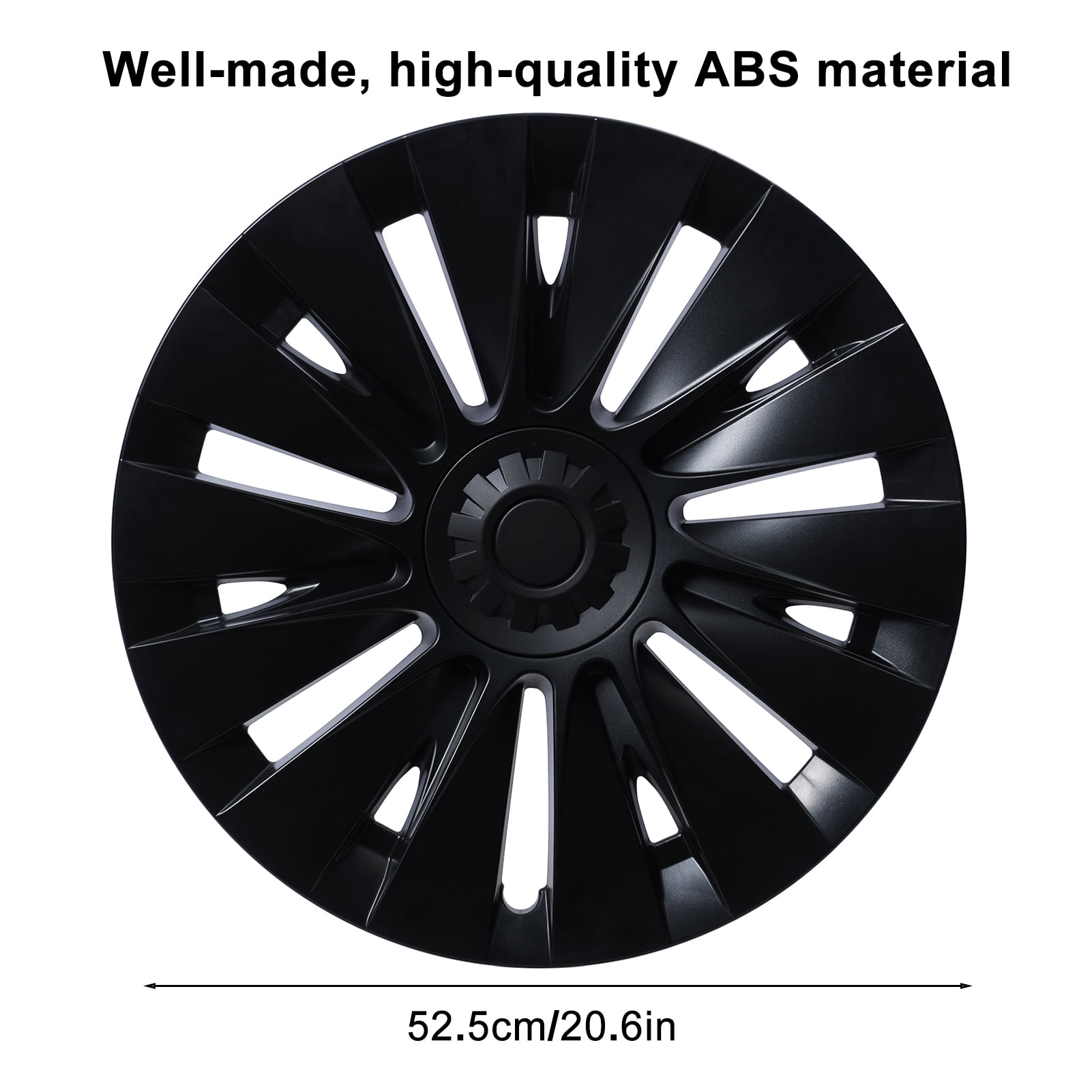 DJZ 4 Pack 19" Wheel Covers Black Hub Caps for Tesla Model Y