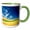 Green/White, variant on 3drose, Wheat Agriculture on the Palouse in Washington - Us48 Rdu0051 - Richard Duval, 11oz Two-tone Green Mug