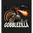 thumbnail image 2 of Turkey Gobblezilla Adult Black Crew Neck Long Sleeve Tee-Medium, 2 of 6