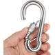 thumbnail image 5 of 6 clips de mosquetón de bloqueo, mosquetón de bloqueo de gancho de resorte de acero inoxidable resistente - clip de mosquetón de tornillo de pulgar de acero inoxidable premium 304, 5 of 5